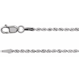 7 Inch Diamond Cut Rope Bracelet With Lobster Clasp 14K White Gold Ch948 108 P