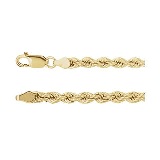 7 Inch Rope Bracelet With Lobster Clasp 14K Yellow Gold
