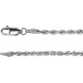 7 Inch Rope Bracelet With Lobster Clasp 14K White Gold
