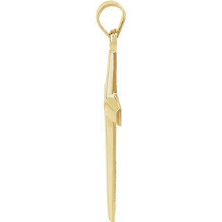 18K Yellow Cross Pendant 