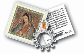 Our Lady Of Guadalupe Rosary Ring And Prayer Card 10-Pack