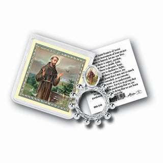 St. Francis Rosary Ring And Prayer Card 10-Pack