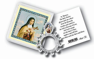 St. Therese Rosary Ring And Prayer Card 10-Pack