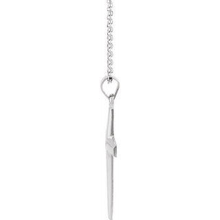 14K White Cross 18" Necklace  