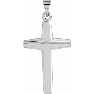 14K White Cross Pendant 