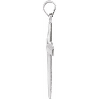 14K White Cross Pendant 
