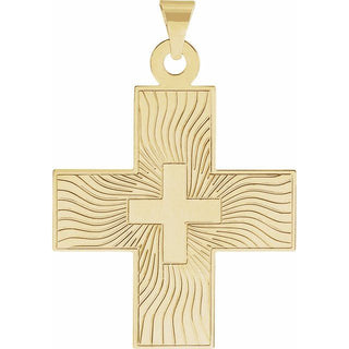 14K Yellow 27.5x25 mm Greek Cross Pendant