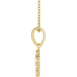 14K Yellow 1/6 CTW Rose-Cut Natural Diamond Cross 16-18" Necklace