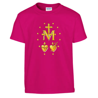 Miraculous Medal Reverse Gold Kids T-Shirt