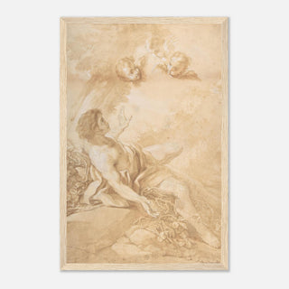 Sepia Figure and Cherubs Framed Print