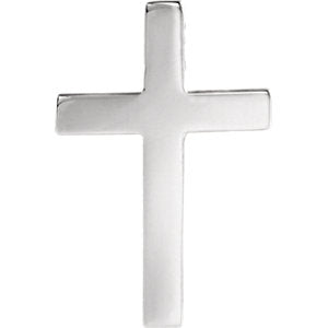 14K White 22x14 MM Cross Lapel Pin