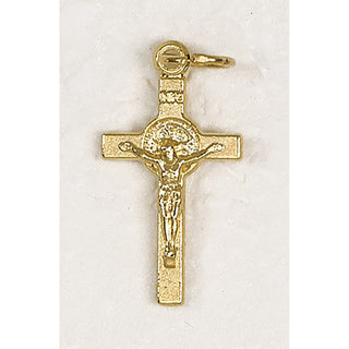 Bulk Saint Benedict Gold Tone Bracelet Cross