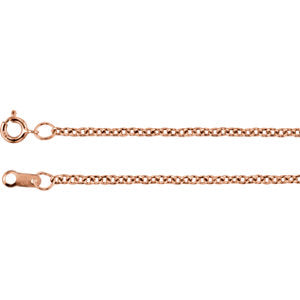 18-inch Cable Chain with Spring Ring - 14K Rose