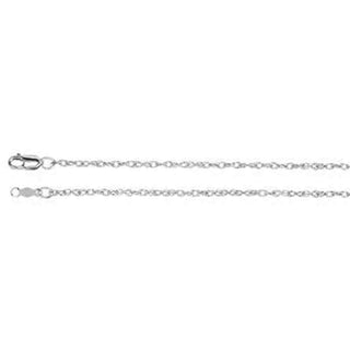 16-inch 1.5MM Rope Chain with Lobster Clasp - 14K White Gold