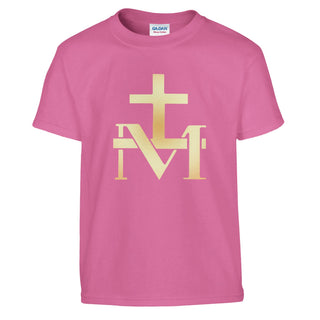 Gold Marian Cross Monogram Kids T-Shirt - view 8