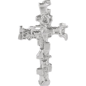 Sterling Silver 38x22 MM Cross Pendant