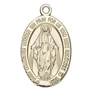 1/2-inch Solid 14kt. Gold Miraculous Medal with 14kt. Jump Ring Boxed - SALE