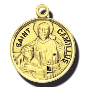 7/8-inch 14K Gold Round Saint Bernadette Medal