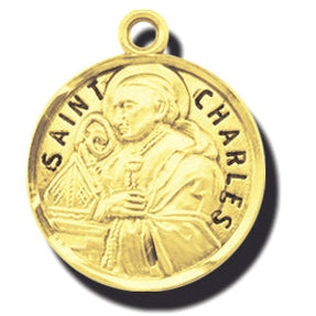 7/8-inch14K Gold Round Saint Brigid Medal