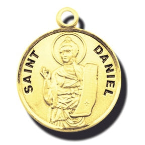 7/8-inch 14K Gold Round Saint Christina Medal