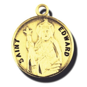 7/8-inch 14K Gold Round Saint Denise Medal