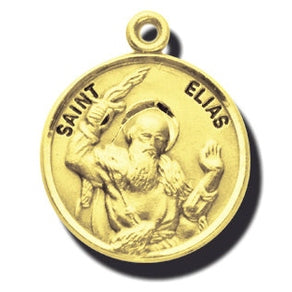 7/8-inch 14K Gold Round Saint Elizabeth Medal