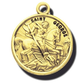 7/8-inch 14K Gold Round Saint Joanne Medal