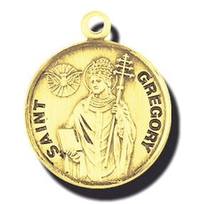 7/8-inch 14K Gold Round Saint Joan Medal