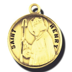 7/8-inch 14K Gold Round Saint Julia Medal