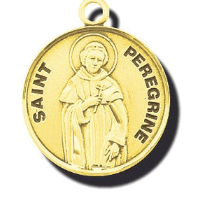 7/8-inch 14K Gold Round Saint Karen Medal