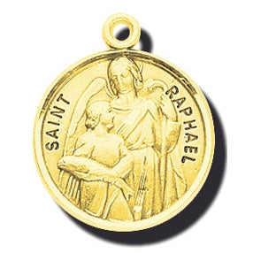 7/8-inch14K Gold Round St. Maria Goretti Medal