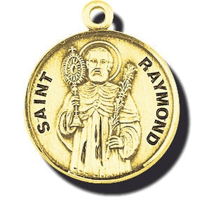 7/8-inch 14K Gold Round Saint Martha Medal