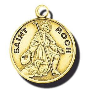 7/8-inch14K Gold Round Saint Patricia Medal
