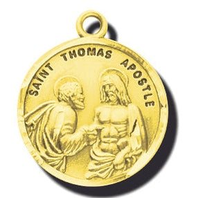 7/8-inch14K Gold Round Saint Rose Medal