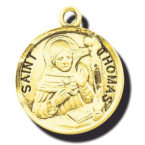 7/8-inch14K Gold Round Saint Sarah Medal