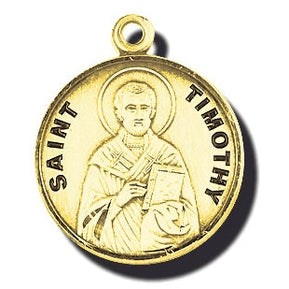 7/8-inch 14K Gold Round Saint Sophia Medal
