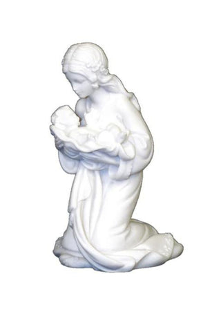 Kneeling Madonna & Child in White 4"