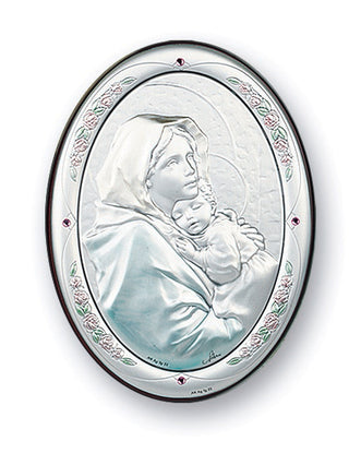 Antique Pewter Frame | Sterling Silver Madonna and Child