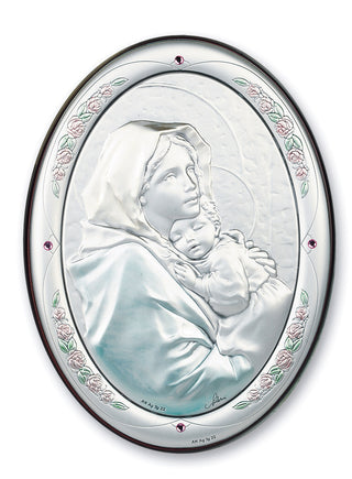 Antique Pewter Frame | Sterling Silver Madonna and Child