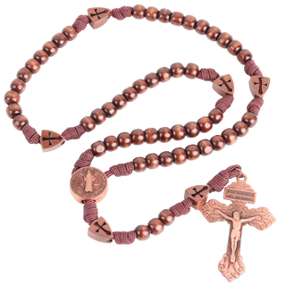 St. Benedict Spiritual Warrior Rosary - Brown Paracord