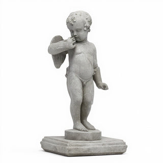 De Ezio Angel Statue - 30-inch — Limestone finish