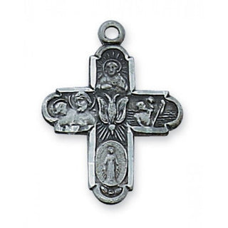 Antique Silver 4-way with 18" Chain