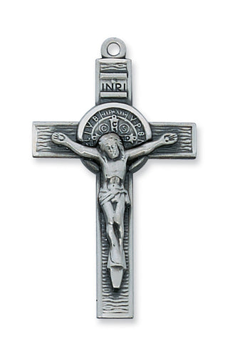 Pewter Saint Benedict Crucifix Pendant