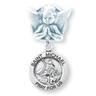 Sterling Silver Saint Michael Baby Pin