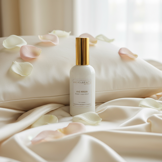 Ave Maria Room + Linen spray in rose scent inspired by Virgin Mary