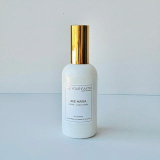 Ave Maria Room + Linen spray in rose scent inspired by Virgin Mary