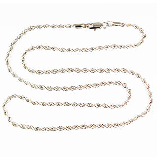 20-inch French Rope Rhodium Chain