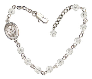 Adjustable Silver Plated 4mm Fire Polished Confirmation Bracelet in Crystal
