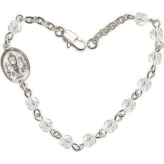 Adjustable Silver Plated 4mm Fire Polished Chalice Bracelet in Crystal
