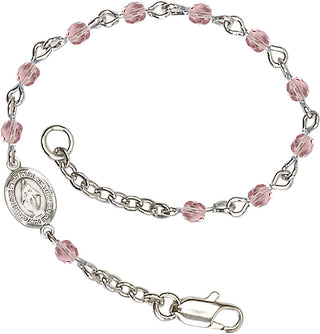 Silver Plated Bracelet with 4mm Zircon Fire Polished beads